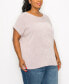 Plus Size Yoke Dolman Rolled Sleeve Top