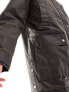 Only parka jacket with contrast collar in washed black