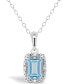 Фото #1 товара Macy's opal (1/3 ct. t.w..) and Diamond Accent Pendant Necklace in Sterling Silver (Also Available in Aquamarine)