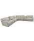 Фото #6 товара Sebaston 7-Pc. Fabric Sectional with 3 Power Motion Recliners and 2 USB Consoles, Created for Macy's