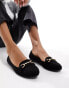 Фото #1 товара New Look flat loafers with gold bar in black