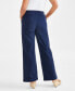 Women's High-Rise Wide-Leg Twill Pants, Created for Macy's