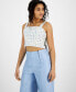 Women's Tweed Bow-Back Cropped Top
