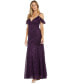 Фото #3 товара Women's Sequin Lace Cold Shoulder Gown