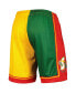 Men's Green, Gold Seattle SuperSonics Hardwood Classics 1995 Split Swingman Shorts