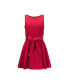 Women's Sleeveless Ponte Skater Dress with Waist Sash