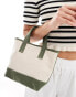 ASOS DESIGN canvas grab bag with contrast detail in khaki