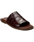 Ferragamo Damien Croc-Embossed Leather Sandal Men's