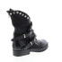 A.S.98 Vianne 250202-102 Womens Black Leather Hook & Loop Mid Calf Boots 6