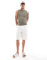 Фото #1 товара ASOS DESIGN linen jort shorts in white