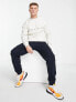 Jack & Jones Originals embroidered logo crew neck sweatshirt in white melange