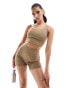 Фото #1 товара ASOS 4505 active rib asymmetric vest top in beige