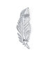 Фото #3 товара Classic Elegant Traditional Style Large Micro Pave CZ Fan Feather Leaf Brooch Pin & Pendant 2 in 1 For Women Rhodium Brass