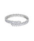 ფოტო #1 პროდუქტის Silver-Plated Cubic Zirconia Marquise Cuff Bracelet