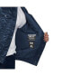 Фото #3 товара Levi’s x Starter Men's Navy Seattle Mariners Silver Tab Satin Full-Snap Trucker Jacket