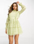 ASOS DESIGN Lace mini dress with bow back detail in Sage