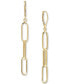 ფოტო #1 პროდუქტის Polished & Textured Multi-Link Paperclip Drop Earrings in 14k Gold