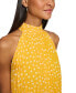 Women's Halter Pleated Polka Dot Blouse