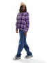 Obey ray plaid heavyweight shirt in purple