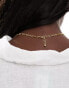 Фото #3 товара ASOS DESIGN Curve 14k gold plated necklace with faux pearl detail