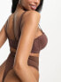 Фото #3 товара ASOS DESIGN Fuller Bust microfibre moulded multiway strapless bra in brown