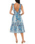 Celina Moon Tie-Shoulder Midi Dress Women's Blue S - фото #2