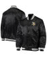 ფოტო #2 პროდუქტის Men's Black Minnesota Vikings Locker Room Satin Varsity Full-Snap Jacket