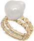 Фото #1 товара Кольцо Macy's Freshwater Pearl Double Row Gold-