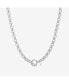 Фото #2 товара Round Chain Link Necklace Silver