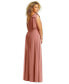 Фото #2 товара Plus Size Draped One-Shoulder Maxi Dress with Scarf Bow
