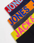 Jack & Jones 3 pack trunks with contrast colour waist band