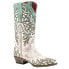 Ferrini Ivy Embroidered Snip Toe Cowboy Womens White Dress Boots 81961-50