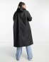 Фото #8 товара ASOS DESIGN Curve rubberised rain parka coat in black