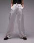 Topshop straight leg linen trouser in white Белый, 42 - фото #1