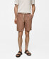 Men's Drawstring Detail Striped Bermuda Shorts