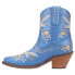 Dingo Primrose Embroidered Floral Snip Toe Cowboy Booties Womens Blue Casual Boo 10 - фото #3