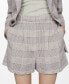 Women's Check Print Pleated Shorts