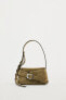 Mini suede crossbody bag with buckles