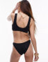 Topshop mix and match rib twist front bikini top in black