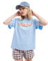 Фото #1 товара Wrangler girlfriend logo tee in pale blue