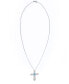 Фото #2 товара Macy's simulated Cross Pendant Necklace With Cubic Zirconia Accents in Silver Plate