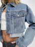 Фото #4 товара Urban Revivo cropped denim jacket in blue