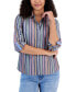 ფოტო #1 პროდუქტის Women's Gateway Cotton Striped Roll-Tab Shirt