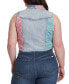 Фото #2 товара Trendy Plus Size Cropped Denim Vest
