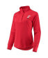 ფოტო #3 პროდუქტის Women's Red Cincinnati Bearcats Double Knit Raglan Quarter-Snap Jacket