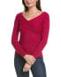 Фото #1 товара Женский свитер BCBGMAXAZRIA с ребристым узором, красный, размер XXS
