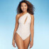 Women's One Shoulder Plunge Cut Out One Piece Swimsuit - Shade & Shore
