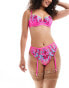 Фото #1 товара Ann Summers Shimmering suspender belt with floral embroidery in pink