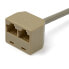 Фото #2 товара 2-to-1 RJ45 Splitter Cable Adapter - F/M - 10/100Base-T(X) - Cat5e - Grey - Polyvinyl chloride (PVC) - 0.33 m - RoHS