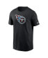 Фото #3 товара Men's Black Tennessee Titans Logo Essential T-shirt